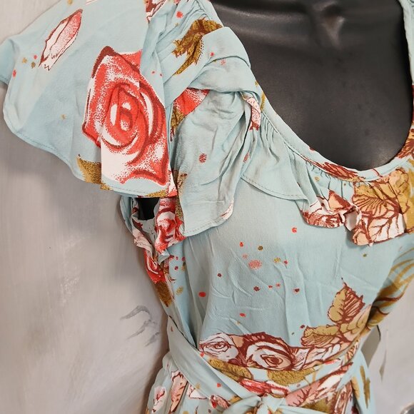 Uncle Frank Aqua Rose Dress - Picture 12 of 14